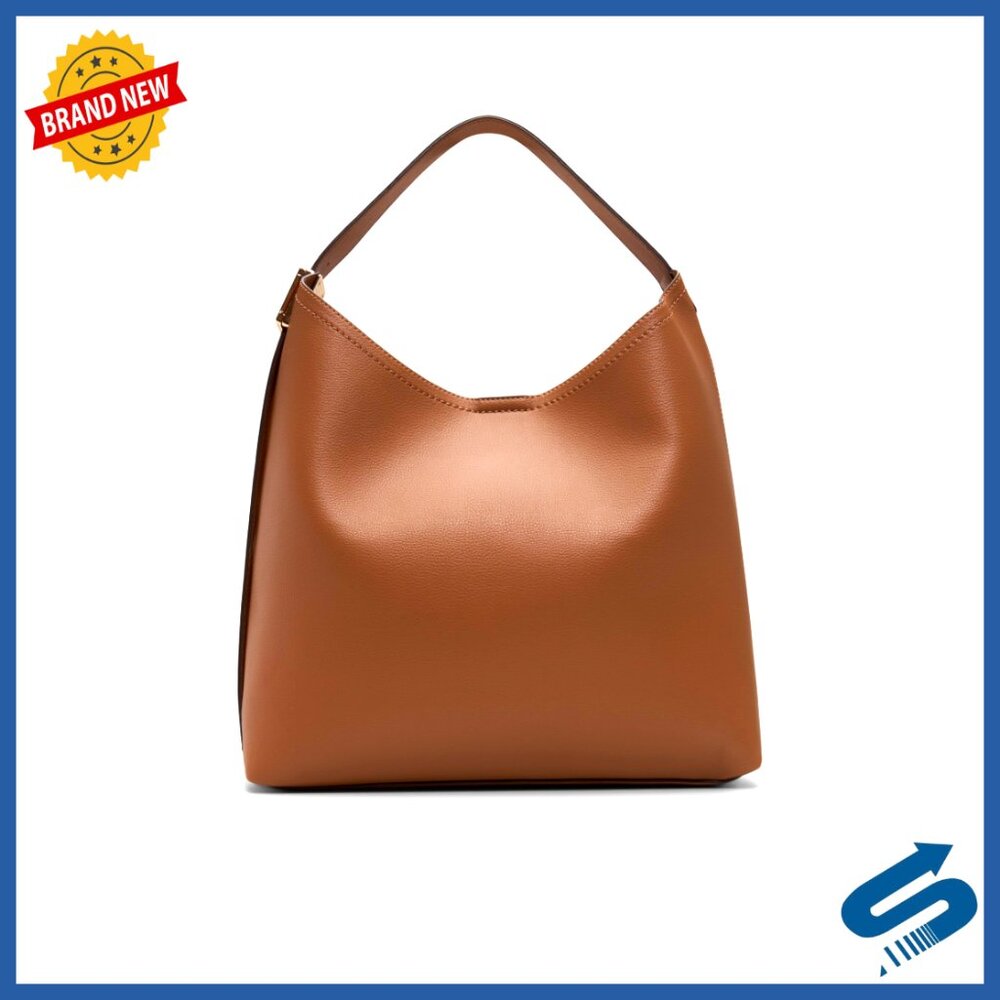 Large Synthetic Hobo Shoulder Bag, Roomy Satchel with One Compartment